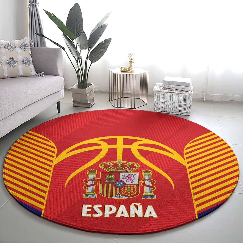 Spain Basketball Round Carpet La Roja Go Champions - Wonder Print Shop