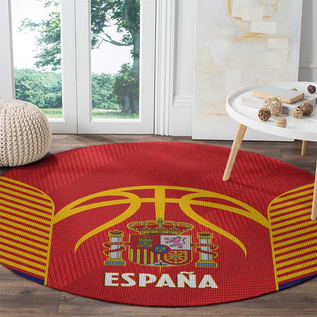 Spain Basketball Round Carpet La Roja Go Champions - Wonder Print Shop