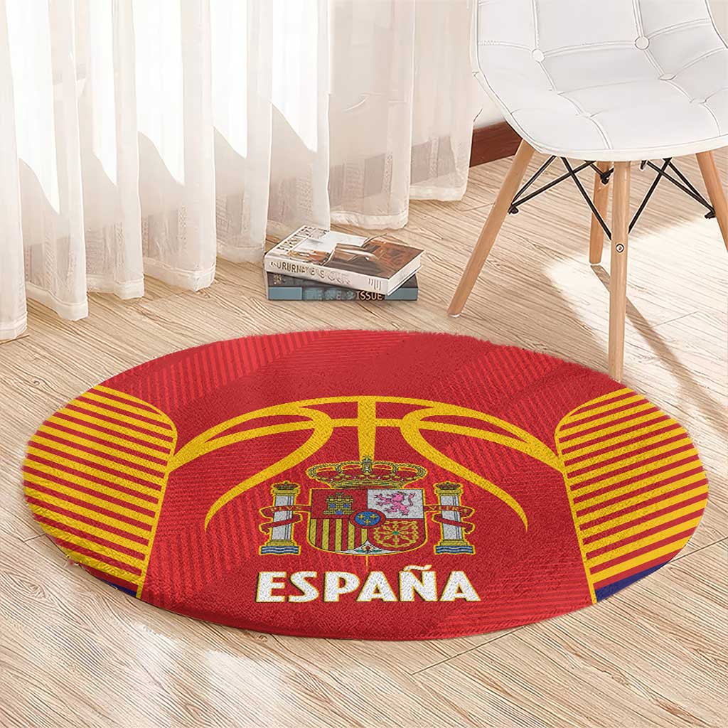 Spain Basketball Round Carpet La Roja Go Champions - Wonder Print Shop