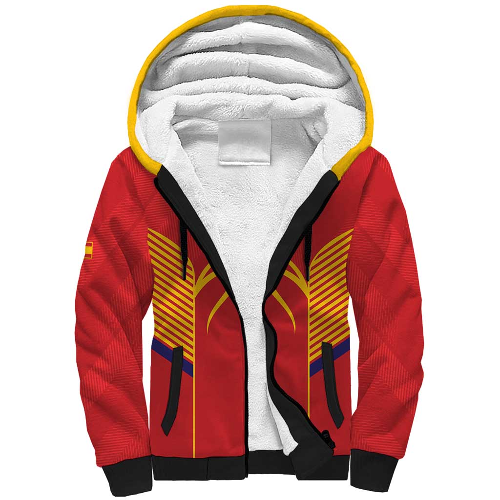 Spain Basketball Custom Sherpa Hoodie La Roja Go Champions - Wonder Print Shop