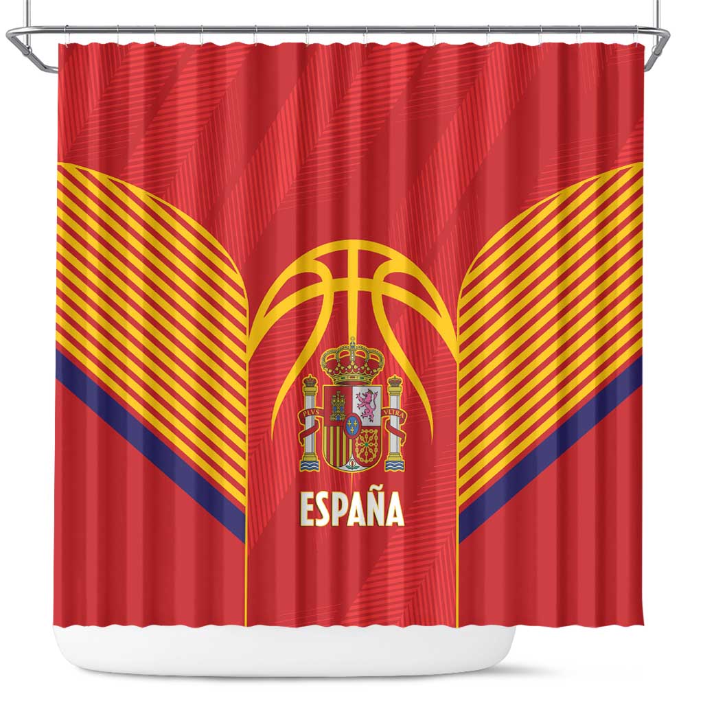Spain Basketball Shower Curtain La Roja Go Champions - Wonder Print Shop