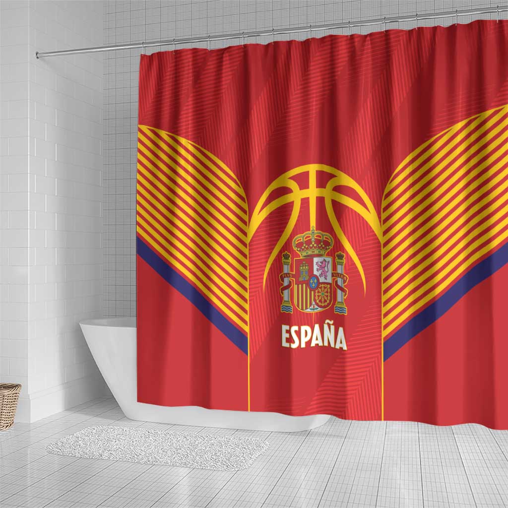 Spain Basketball Shower Curtain La Roja Go Champions - Wonder Print Shop
