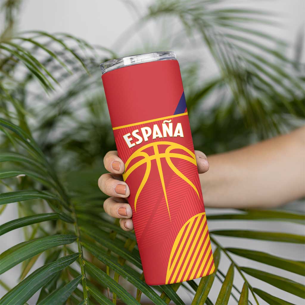 Spain Basketball Custom Skinny Tumbler La Roja Go Champions - Wonder Print Shop