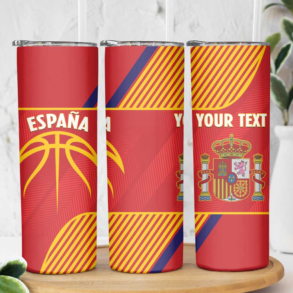 Spain Basketball Custom Skinny Tumbler La Roja Go Champions - Wonder Print Shop