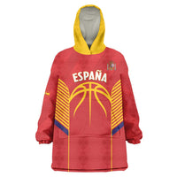 Spain Basketball Custom Wearable Blanket Hoodie La Roja Go Champions - Wonder Print Shop
