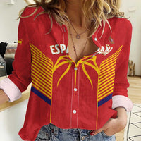 Spain Basketball Custom Women Casual Shirt La Roja Go Champions - Wonder Print Shop