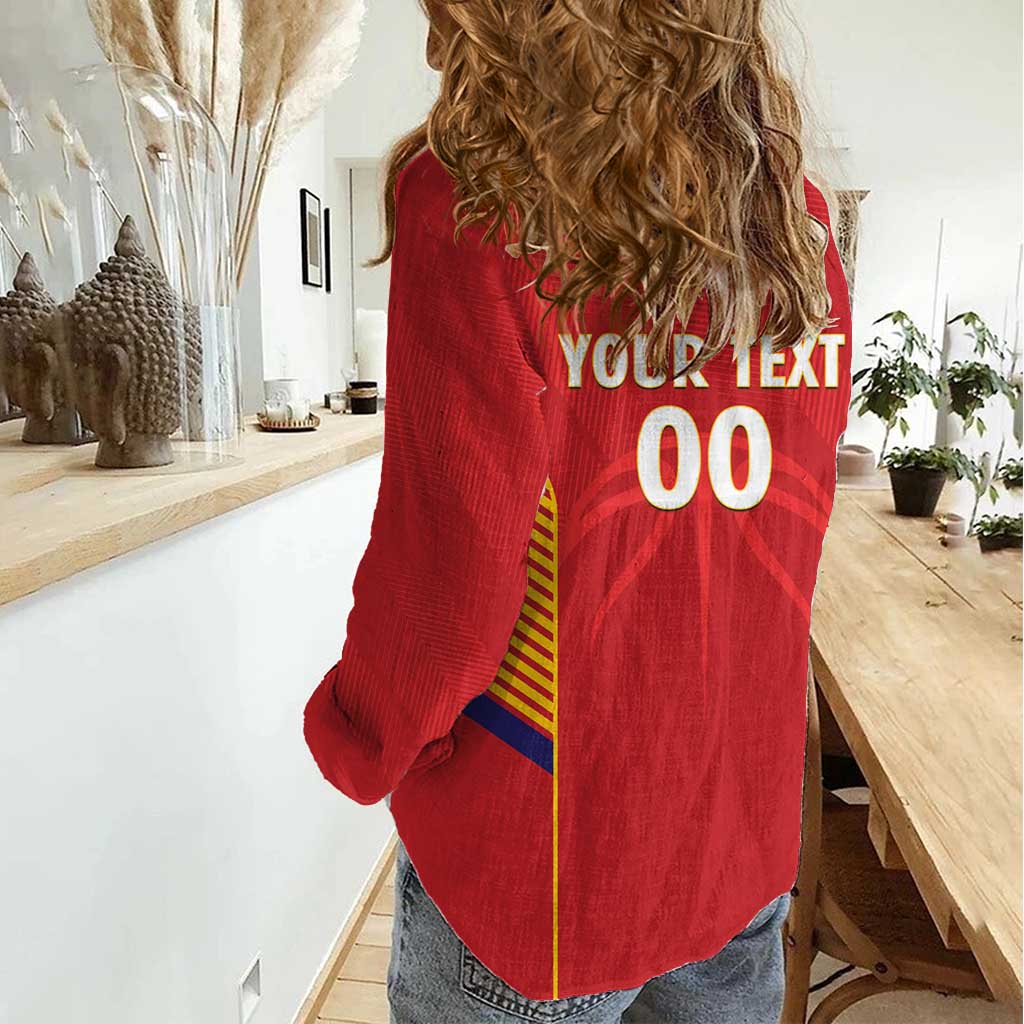 Spain Basketball Custom Women Casual Shirt La Roja Go Champions - Wonder Print Shop