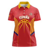 Spain Basketball Custom Women Polo Shirt La Roja Go Champions - Wonder Print Shop