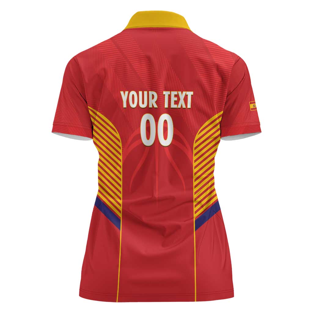 Spain Basketball Custom Women Polo Shirt La Roja Go Champions - Wonder Print Shop
