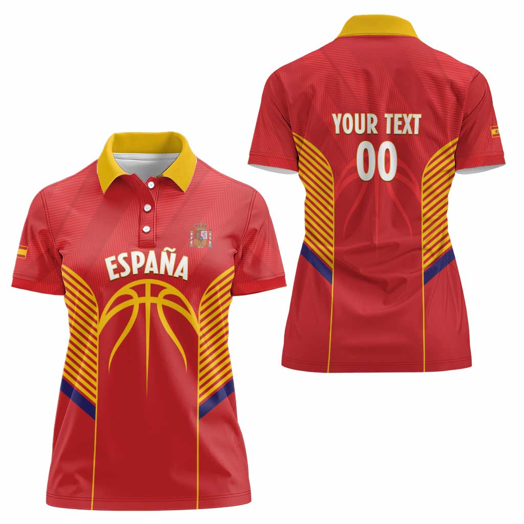 Spain Basketball Custom Women Polo Shirt La Roja Go Champions - Wonder Print Shop