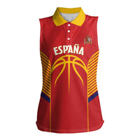 Spain Basketball Custom Women Sleeveless Polo Shirt La Roja Go Champions - Wonder Print Shop