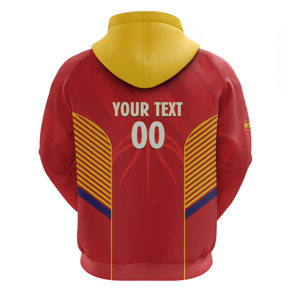 Spain Basketball Custom Zip Hoodie La Roja Go Champions - Wonder Print Shop