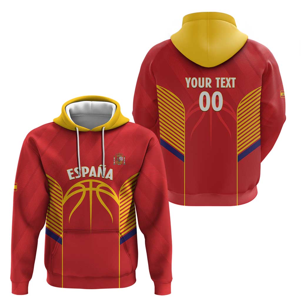 Spain Basketball Custom Zip Hoodie La Roja Go Champions - Wonder Print Shop