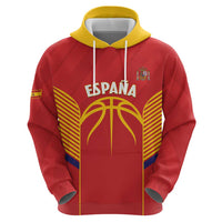 Spain Basketball Custom Zip Hoodie La Roja Go Champions - Wonder Print Shop