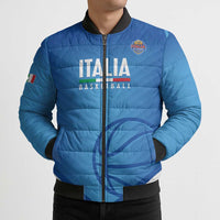 Italy Basketball Custom Bomber Puffer Jacket Gli Azzurri Go Champions - Wonder Print Shop