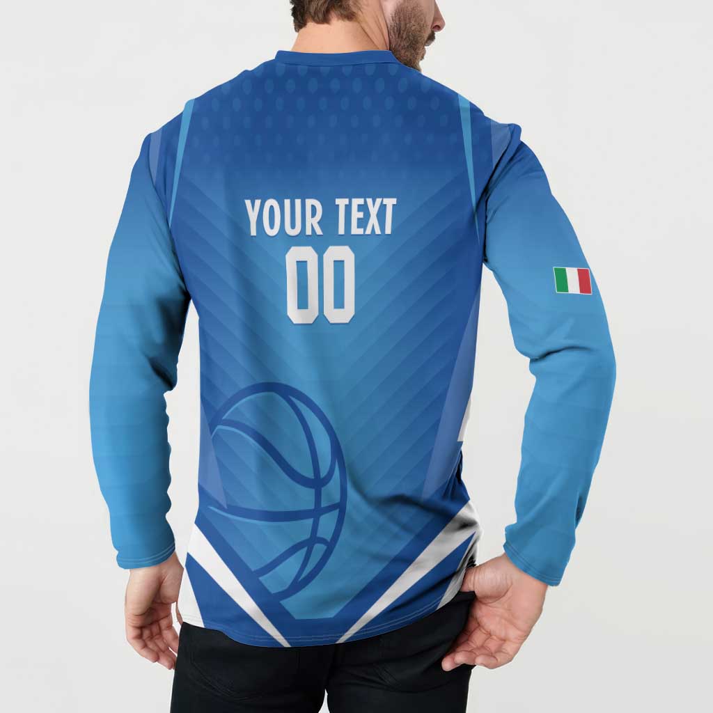 Italy Basketball Custom Button Sweatshirt Gli Azzurri Go Champions - Wonder Print Shop