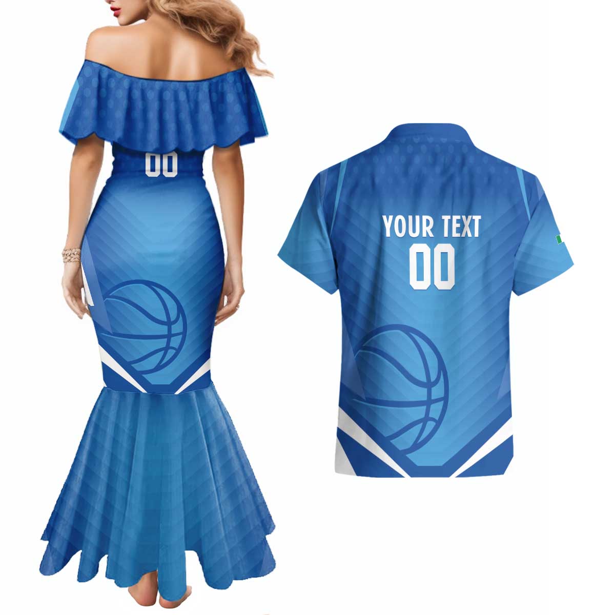 Italy Basketball Custom Couples Matching Mermaid Dress and Hawaiian Shirt Gli Azzurri Go Champions - Wonder Print Shop