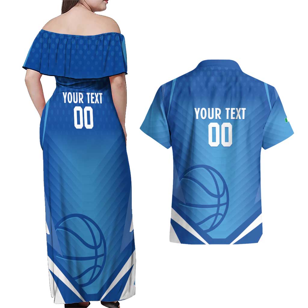 Italy Basketball Custom Couples Matching Off Shoulder Maxi Dress and Hawaiian Shirt Gli Azzurri Go Champions - Wonder Print Shop
