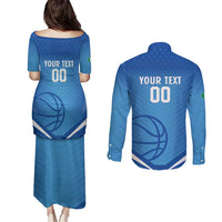 Italy Basketball Custom Couples Matching Puletasi and Long Sleeve Button Shirt Gli Azzurri Go Champions - Wonder Print Shop