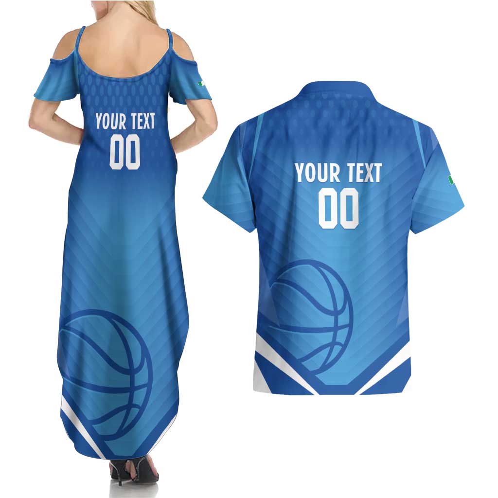 Italy Basketball Custom Couples Matching Summer Maxi Dress and Hawaiian Shirt Gli Azzurri Go Champions - Wonder Print Shop