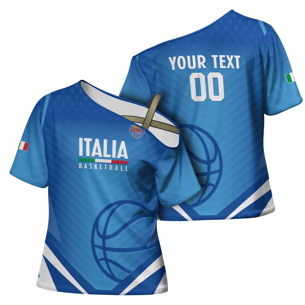 Italy Basketball Custom Cross Shoulder Shirt Gli Azzurri Go Champions - Wonder Print Shop