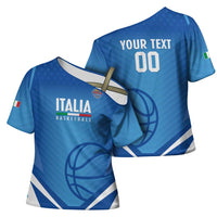 Italy Basketball Custom Cross Shoulder Shirt Gli Azzurri Go Champions - Wonder Print Shop