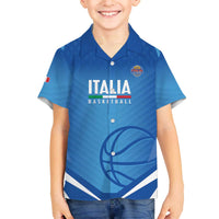 Italy Basketball Custom Family Matching Off The Shoulder Long Sleeve Dress and Hawaiian Shirt Gli Azzurri Go Champions - Wonder Print Shop