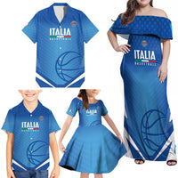 Italy Basketball Custom Family Matching Off Shoulder Maxi Dress and Hawaiian Shirt Gli Azzurri Go Champions - Wonder Print Shop