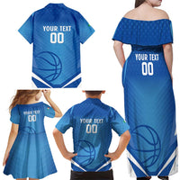 Italy Basketball Custom Family Matching Off Shoulder Maxi Dress and Hawaiian Shirt Gli Azzurri Go Champions - Wonder Print Shop