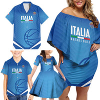 Italy Basketball Custom Family Matching Off Shoulder Short Dress and Hawaiian Shirt Gli Azzurri Go Champions - Wonder Print Shop