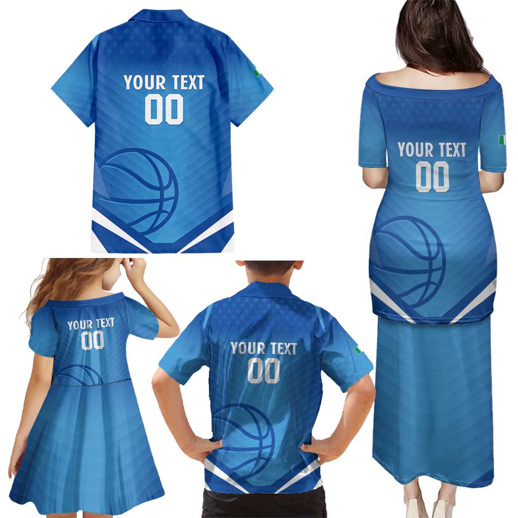 Italy Basketball Custom Family Matching Puletasi and Hawaiian Shirt Gli Azzurri Go Champions - Wonder Print Shop
