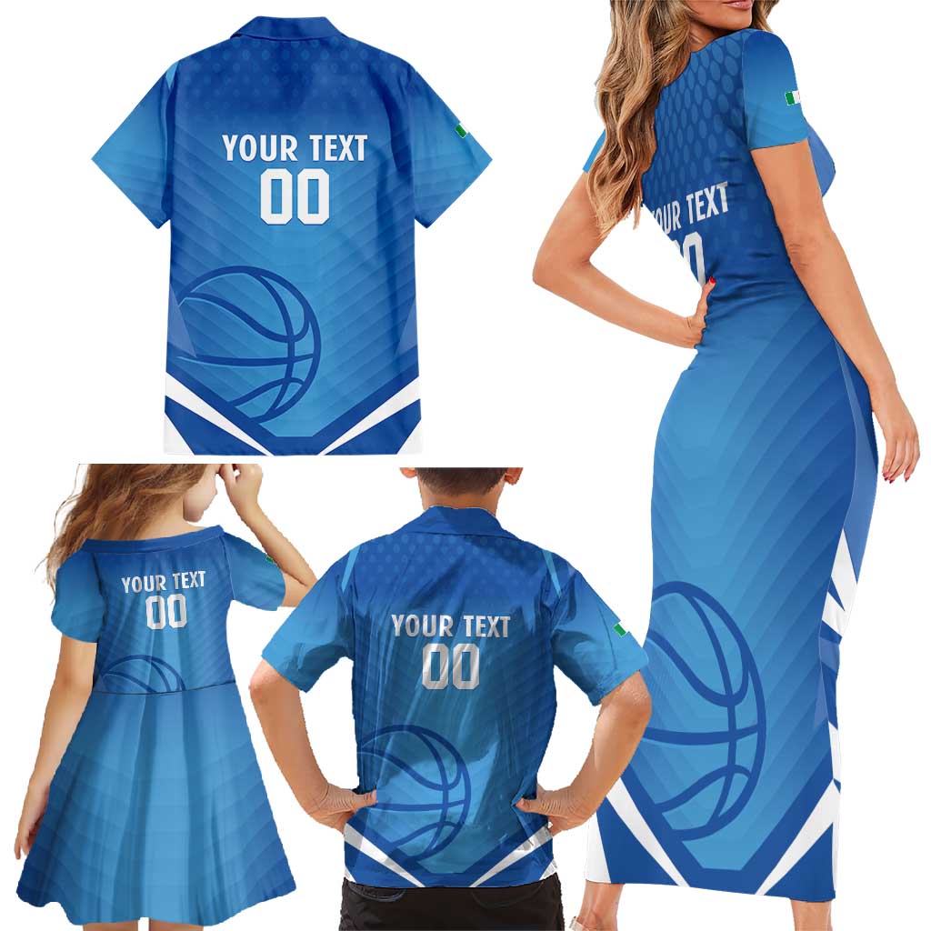 Italy Basketball Custom Family Matching Short Sleeve Bodycon Dress and Hawaiian Shirt Gli Azzurri Go Champions - Wonder Print Shop