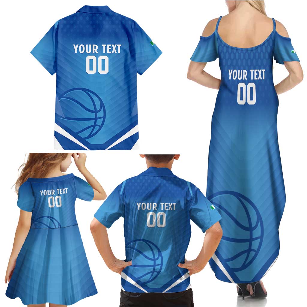 Italy Basketball Custom Family Matching Summer Maxi Dress and Hawaiian Shirt Gli Azzurri Go Champions - Wonder Print Shop