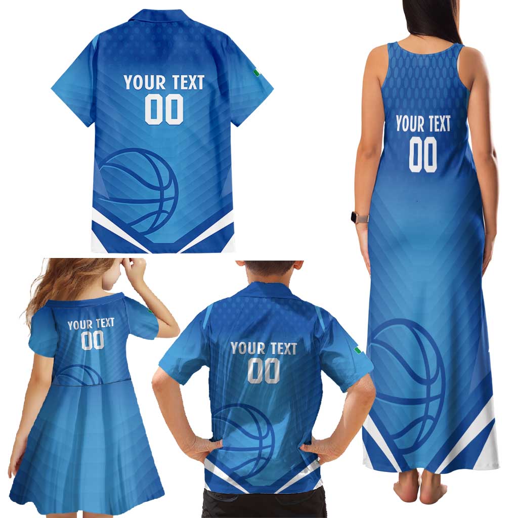 Italy Basketball Custom Family Matching Tank Maxi Dress and Hawaiian Shirt Gli Azzurri Go Champions - Wonder Print Shop