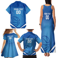 Italy Basketball Custom Family Matching Tank Maxi Dress and Hawaiian Shirt Gli Azzurri Go Champions - Wonder Print Shop