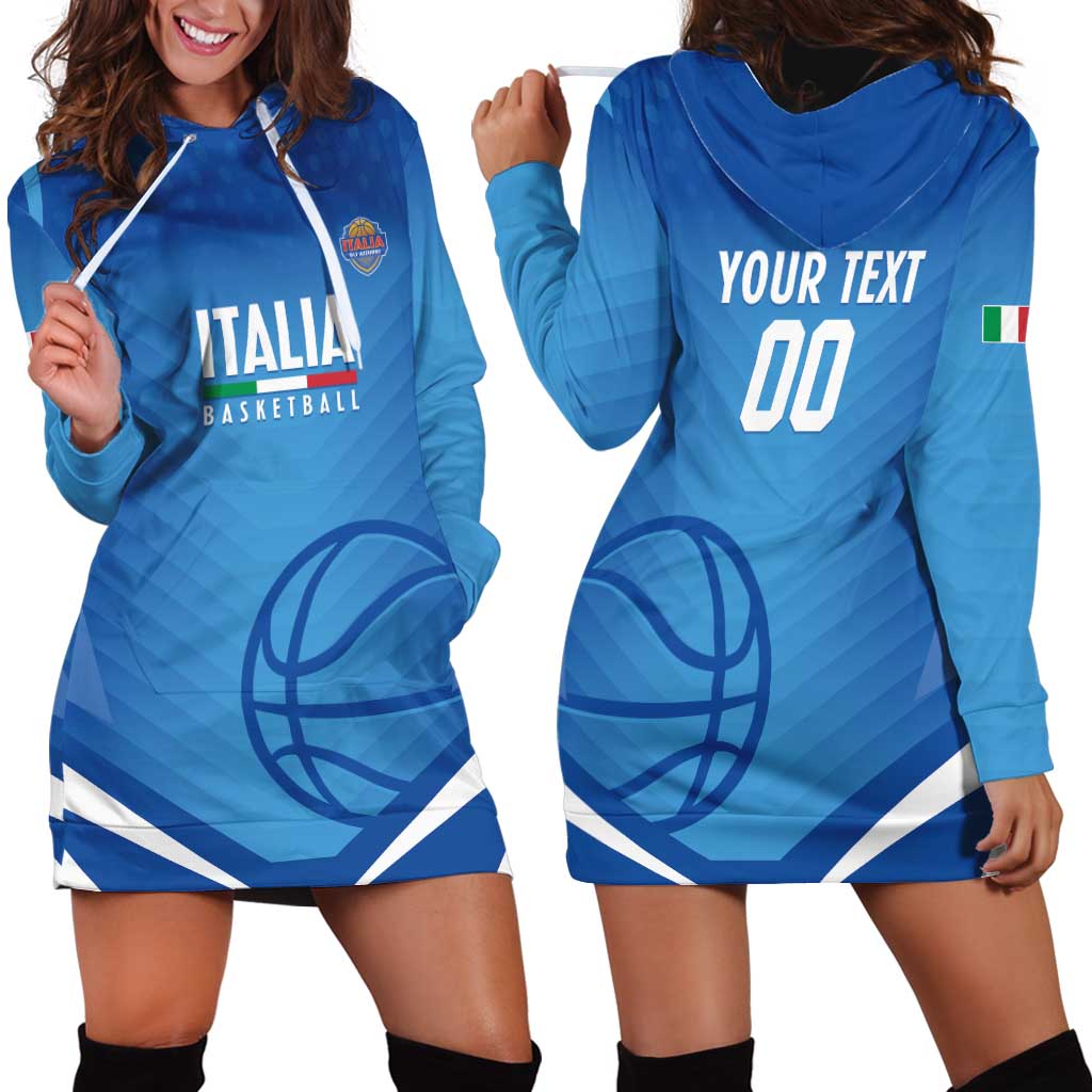 Italy Basketball Custom Hoodie Dress Gli Azzurri Go Champions - Wonder Print Shop