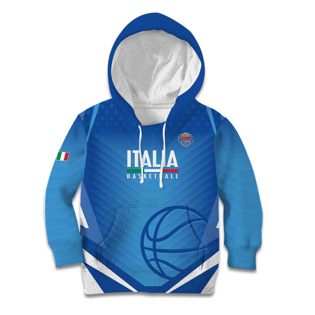Italy Basketball Custom Kid Hoodie Gli Azzurri Go Champions - Wonder Print Shop