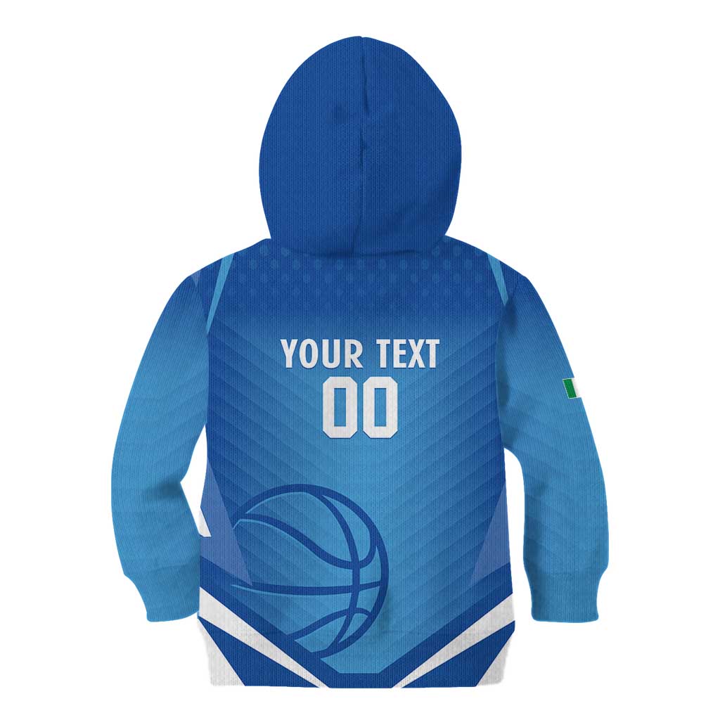 Italy Basketball Custom Kid Hoodie Gli Azzurri Go Champions - Wonder Print Shop