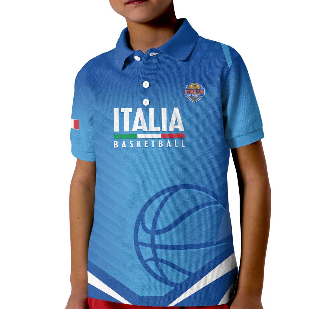 Italy Basketball Custom Kid Polo Shirt Gli Azzurri Go Champions - Wonder Print Shop