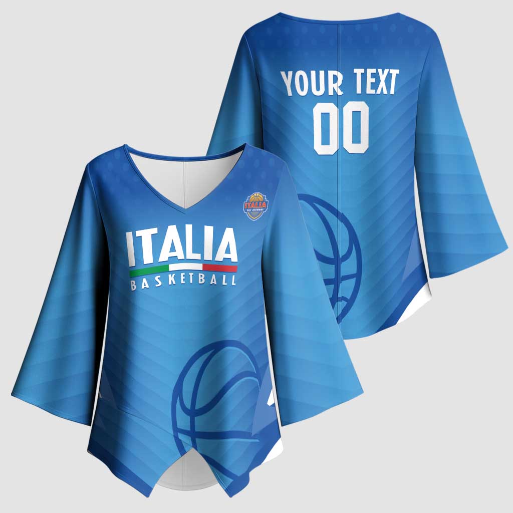 Italy Basketball Custom Kimono Sleeve Blouse Gli Azzurri Go Champions - Wonder Print Shop