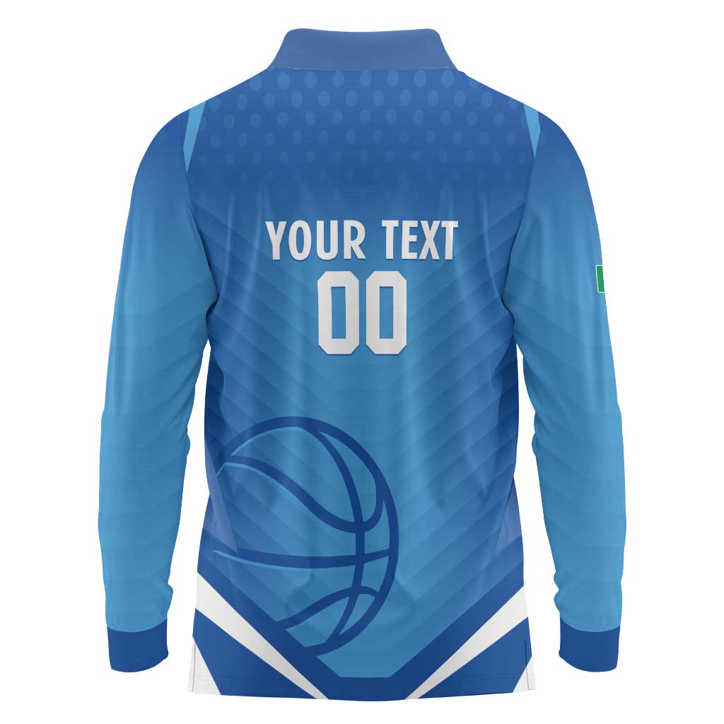 Italy Basketball Custom Long Sleeve Polo Shirt Gli Azzurri Go Champions - Wonder Print Shop