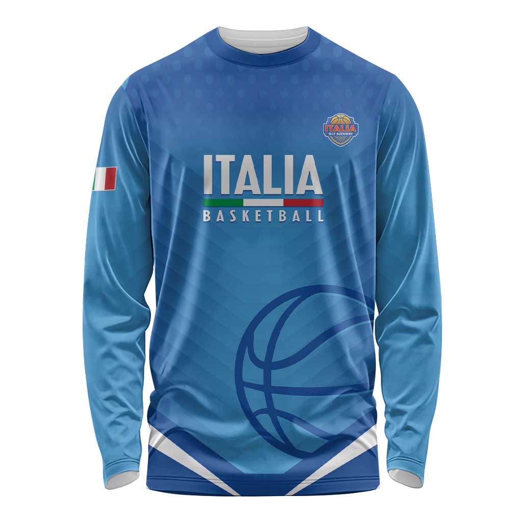 Italy Basketball Custom Long Sleeve Shirt Gli Azzurri Go Champions - Wonder Print Shop
