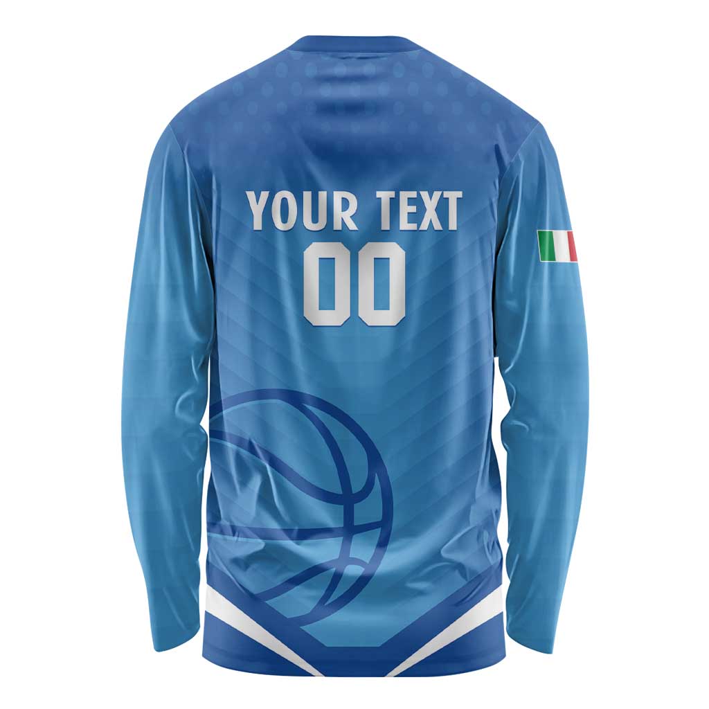 Italy Basketball Custom Long Sleeve Shirt Gli Azzurri Go Champions - Wonder Print Shop