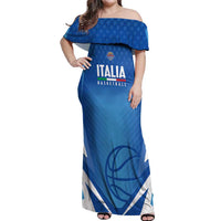 Italy Basketball Custom Off Shoulder Maxi Dress Gli Azzurri Go Champions - Wonder Print Shop