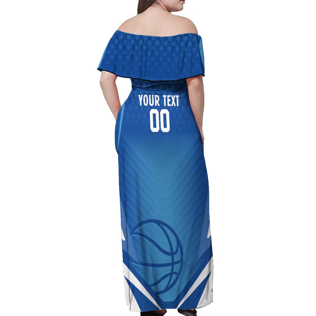 Italy Basketball Custom Off Shoulder Maxi Dress Gli Azzurri Go Champions - Wonder Print Shop