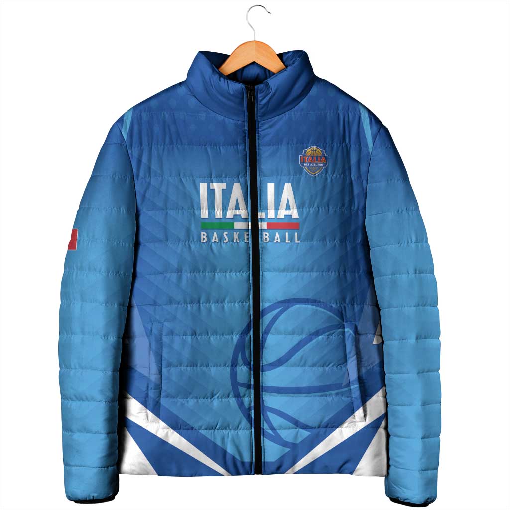 Italy Basketball Custom Padded Jacket Gli Azzurri Go Champions - Wonder Print Shop