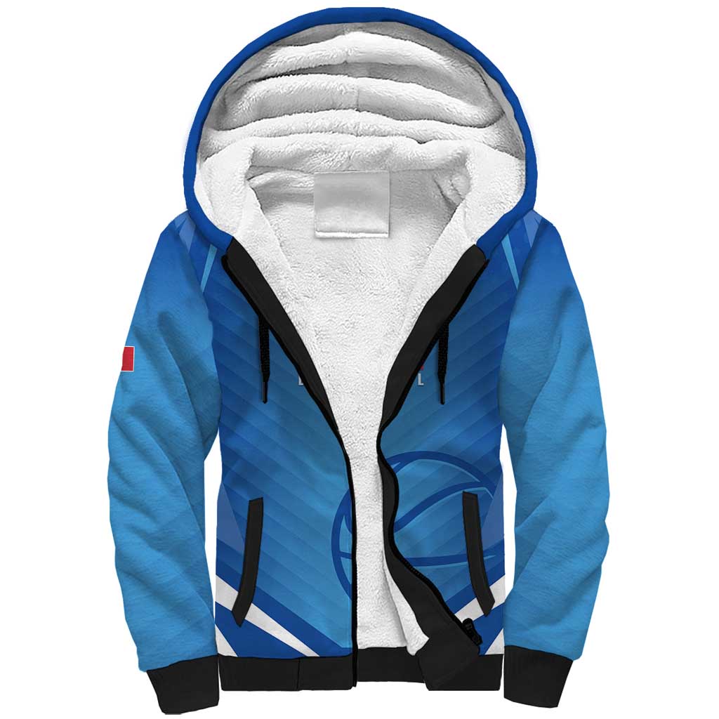 Italy Basketball Custom Sherpa Hoodie Gli Azzurri Go Champions - Wonder Print Shop