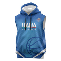 Italy Basketball Custom Sleeveless Hoodie Gli Azzurri Go Champions - Wonder Print Shop