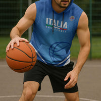 Italy Basketball Custom Sleeveless Hoodie Gli Azzurri Go Champions - Wonder Print Shop