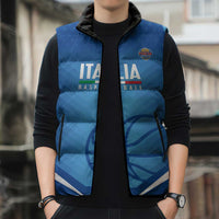 Italy Basketball Custom Sleeveless Puffer Jacket Gli Azzurri Go Champions - Wonder Print Shop